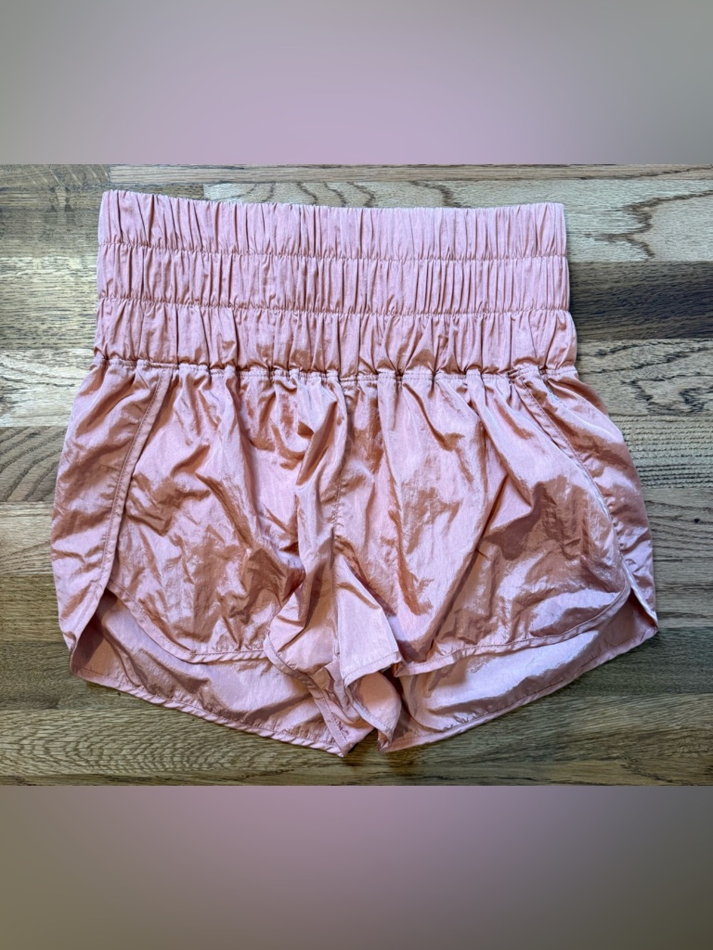 FP Movement Shiny Peach Elastic Waist Shorts